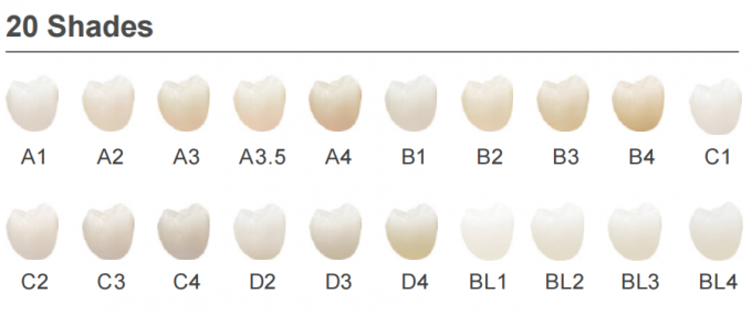zirconia shade guideÃ¢â¬â¹